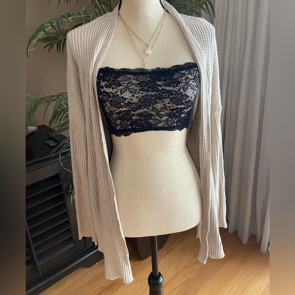 American Eagle Soft and Sexy Plush Waffle  Knit Cardigan M